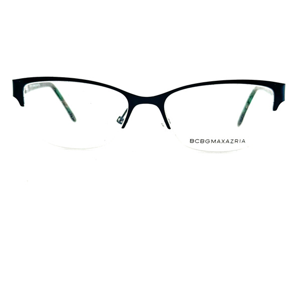 BCBGMaxazria Cat Eye‎ Half Rim Eyeglasses Flex KANA TEAL 53 17 135 H13434